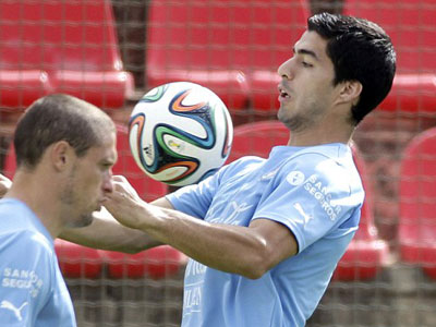 Uruguay striker Luis Suarez is expected to play against England. (Internet photo)