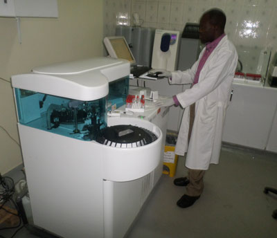 A lab expert at Gisenyi Hospital in Rubavu. Ivan Ngoboka. 