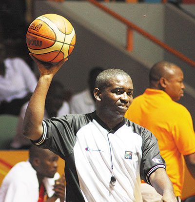 Rwandau2019s international referee Didier Shema-Maboko during a past competition. R. Bishumba. 