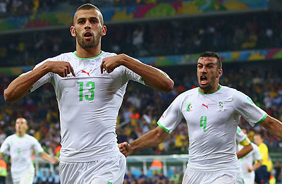 Islam Slimani scored the all important equaliser to send Algeria to the round of 16. Courtesy