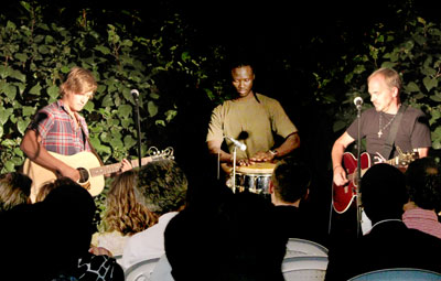 Levi (L) and Hammon (R) thrilled revelers with country music and renditions of popular songs.