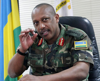 Gen. Nyamvumba during the interview with The New Times on June 20. / John Mbanda.