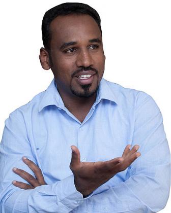 Yasir Mohammed Baffo explains a point during the interview last week.  T.Kisambira.