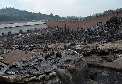 Two blocks at the Rubavu prison were reduced to ashes after fire broke out leaving five dead and 60 others injured.  Jean du2019Amour Mbonyinshuti.  