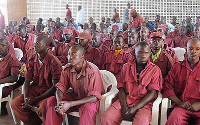 Some of the over 620 Local Defence Force personnel that were operating in Huye District. Courtesy.  
