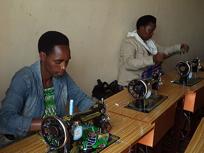 The women trained in various hands-on skills including tailoring, basket weaving, and jewel making. JP Bucyensenge. 