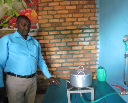 Use of biogas is gaining prominence among various households as a form of clean energy due to its low cost once installed. (Stephen Rwembeho)