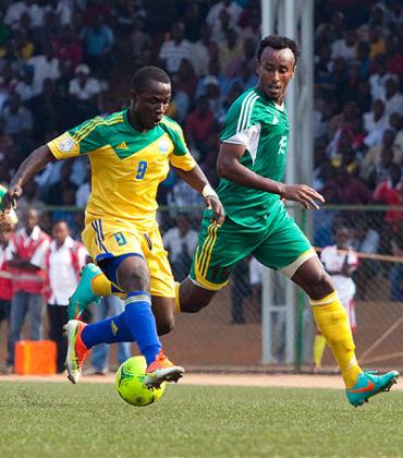 Striker Michel Ndahinduka seen in a previous continental match had little to offer despite coming in the dying minutes of the game to replace Dady Birori in yesterdayu2019s match against Congo in Pointe-Noire. File.