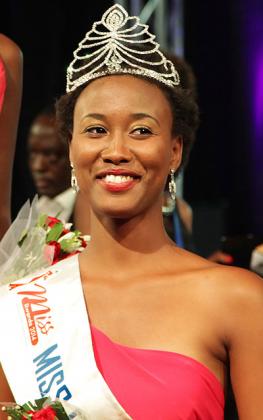 Miss Rwanda 2014 Colombe Akiwacu. File.