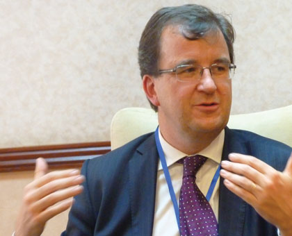 World Banku2019s Badre during the interview. He says the Bank is committed to supporting Rwandau2019s efforts to ensure all citizens have access and are part of the financial services sector. (Peterson Tumwebaze)