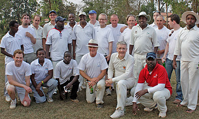 Umubano and Abakambwe team in a group photo taken last year at Kicukiro oval after a game. Courtesy.