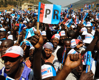RPF supporters at a past campaign rally.  File. 