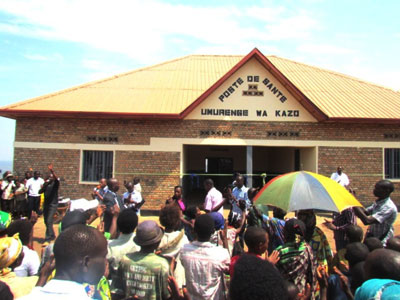 Local leaders join residents at Kazo health Post inaugeration. Stephen Rwembeho.