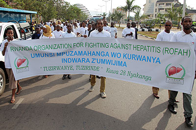 Participants were involved in a match against Hepatitis. Experts have called for concerted effort to curb the disease.  John Mbanda. 