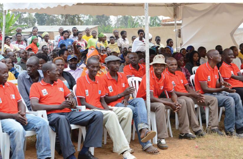 Some of the ex-combatants and their families during the function. (John Mbanda)