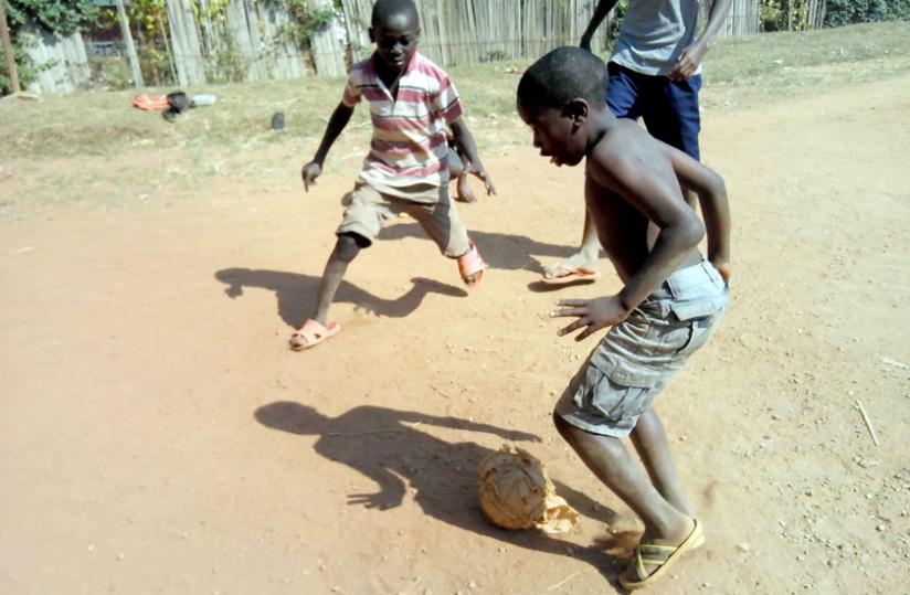 The holiday helps children catch up with their friends at home through games such as football. (Dennis Agaba)