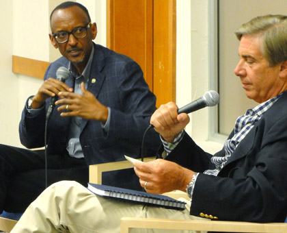 President Kagame speaking at the Aspen Institute in Colorado, US, ahead of the US-African Leadersu2019 Summit. (Village Urugwiro)