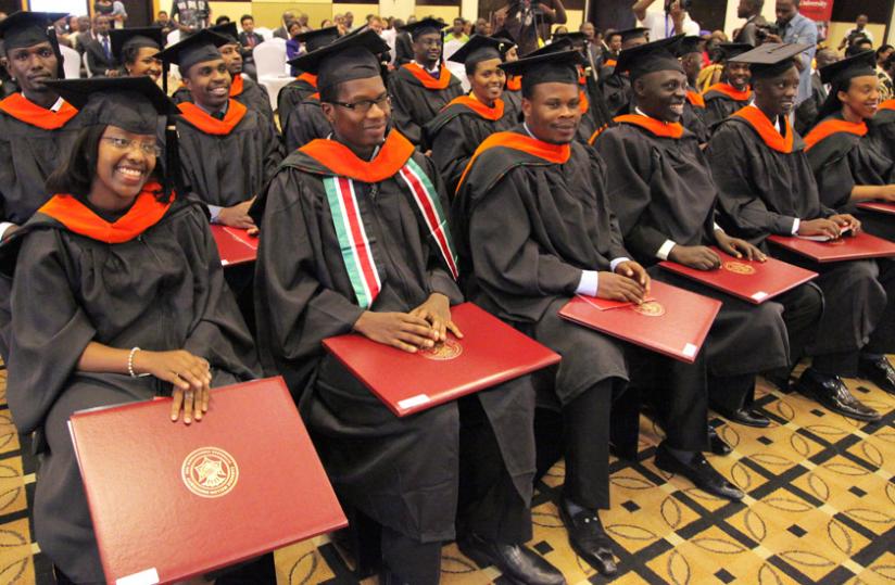 The graduates of Carnegie Mellon University listen to speeches late last month. (Timothy Kisambira)