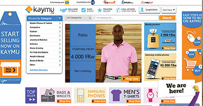 A screen shot of the Kaymu online market page. Rwandans are continually taking to the Internet shopping because of its convenience and u2018classy feelu2019. Ivan Ngoboka.