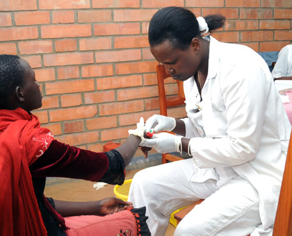 A past voluntary counselling and testing exercise in the country. (File)