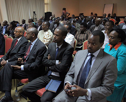 Some senior members of the civil service during a training workshop last month. The government has gazetted new guidelines for public service restructuring. (John Mbanda)