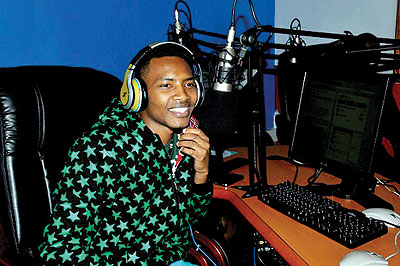 Kabengera in the studio at Isanga Star. Courtesy photos 