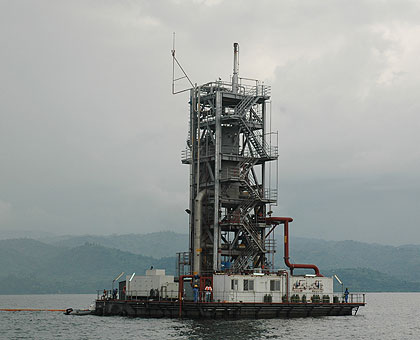 The first Methane Gas Plant in Lake Kivu, Rubavu District. File.
