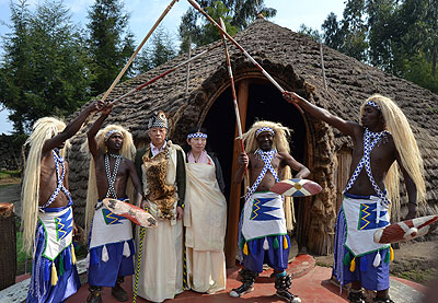 Traditional dancers welcome tourists at Ibyu2019iwacu cultural village.   Jean du2019Amour  Mbonyinshuti. 
