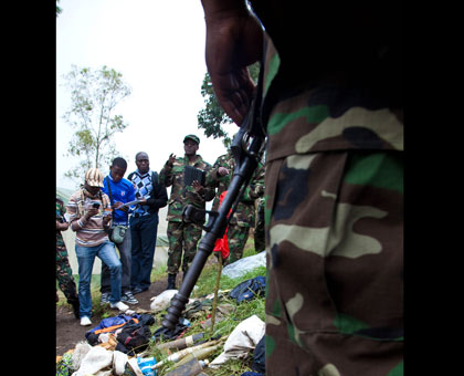 Some of the gadgets used FDLR that were captured by RDF on November 28, 2012, in Rubavu.   File.