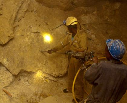 Miners at Gatumba mining centre in Ngororero District. The country aims to develop safety standards for miners. (Timothy Kisambira)