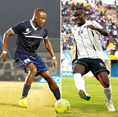 KEY TALISMEN; Police FCu2019s Jerome Sina, left, will be hoping to outshine APRu2019s Michel Ndahinduka, right, in todayu2019s semi-final clash between the two local rivals. T. Kisambira