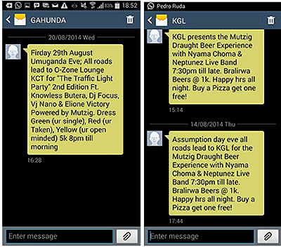 Some of the unsolicited messages that telecom companies keep sending on the mobile phones of their clients.   