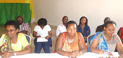 Candidates take questions from the electorate during the campaign rally. Stephen Rwembeho.