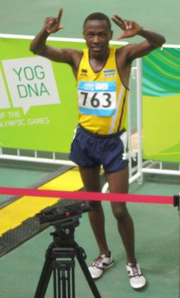 James Sugira celebrates after he qualified for the 1500m final set for Sunday. Courtesy photo.