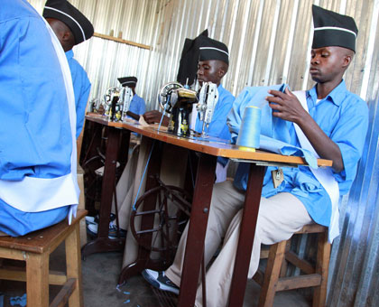 Trainees at Iwawa rehabilitation centre. The government is under pressure to build a major rehabilitation centre for girls.  Timothy Kisambira. 