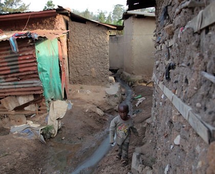 Households located in a marshland in Gashiha, Kicukiro District, with high risk of floods. John Mbanda. 