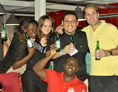 Bralirwa officials having a good time at the houseparty. All  photos by Nayituriki Seraphin