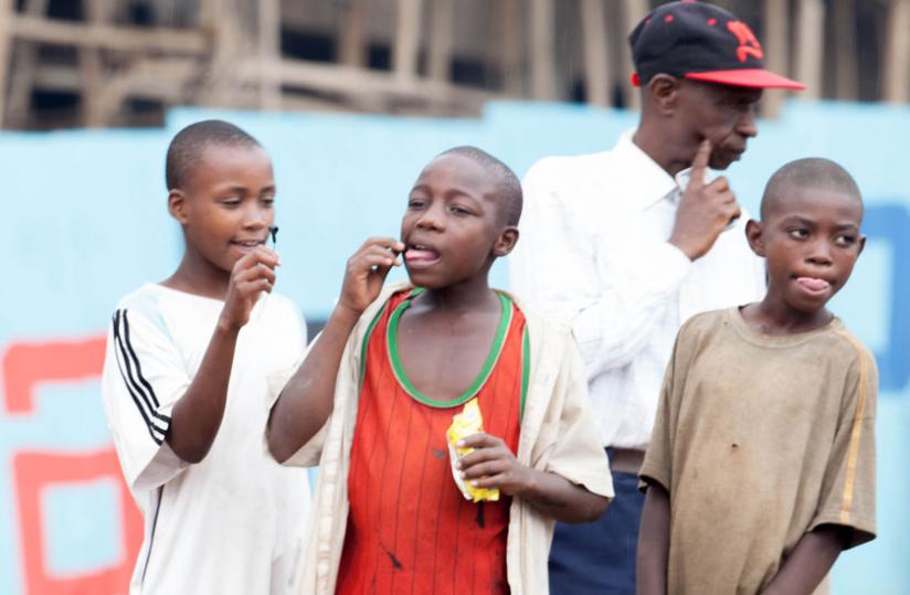 Street children roam downtown Nyabugogo locale. (Timothy Kisambira)