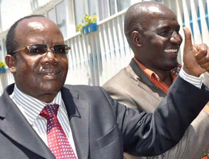 Football Kenya Federation chairman Sam Nyamweya, left, has suggested a joint EAC bid. (Internet photo)