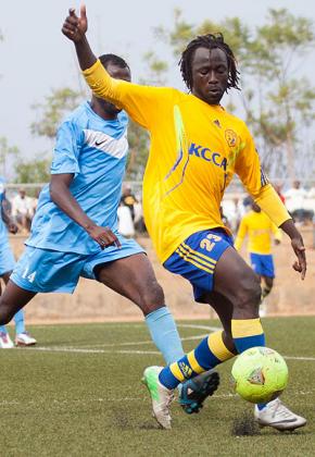 Omony, right, is reported to be demanding $50,000 to make a move to Rayon Sports. Timonth Kisambira.