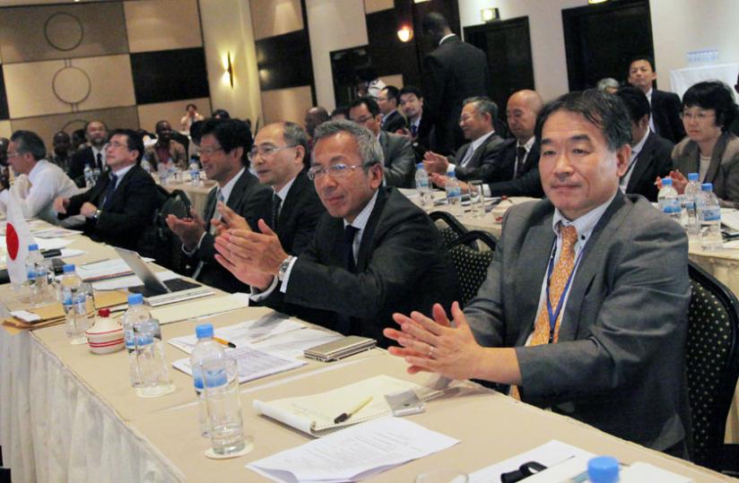 The Japanese delegation during the business seminar in Kigali on Wednesday. (John Mbanda)