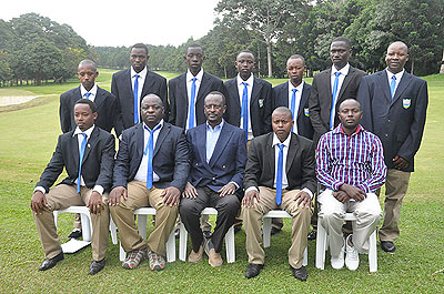 Rwanda team pose for a photo before the start of the three-day East Africa Golf Challenge trophy held in Entebbe over the weekend. (Courtesy photo)