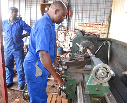 Mbonabirama works in the Reba Kure workshop. The Sacco got its footing after securing a loan from u2018Hanga Umurimou2019 programme. (Jean Mbonyinshuti)