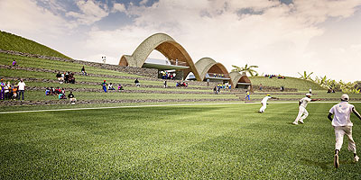 The architectural impression of Rwanda Cricket Stadium which will be constructed in Gahanga. (Courtesy)