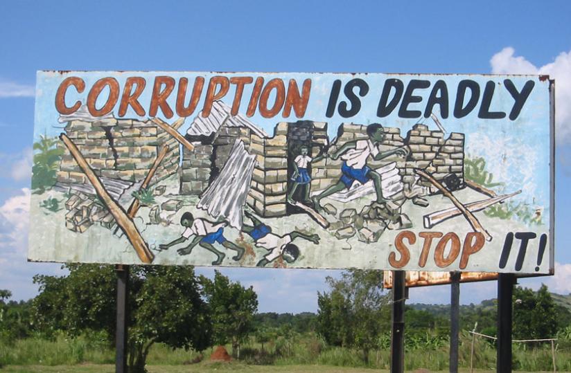 An anti-corruption poster in Nigeria. (Internet photo)