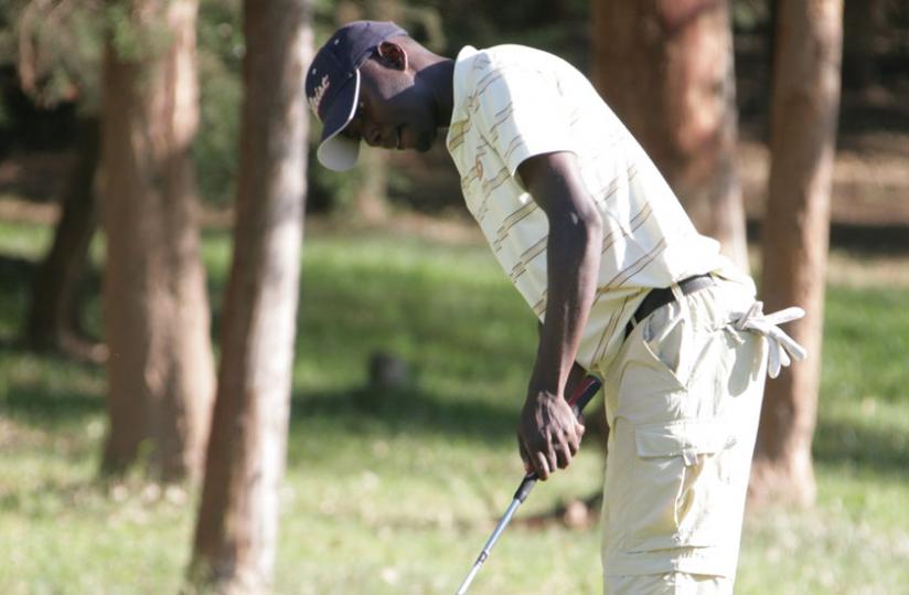 Rwanda number two pro golfer Ruterana, seen here in a past local event, wants a share of Uganda Open prize money. (File photo)