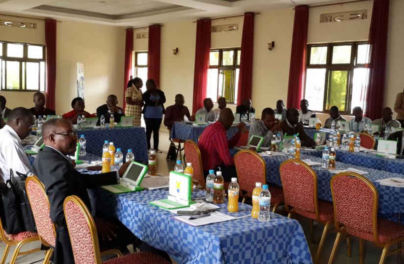 District education officers and school inspectors at the closure of the OLPC workshop yesterday. (Courtesy)