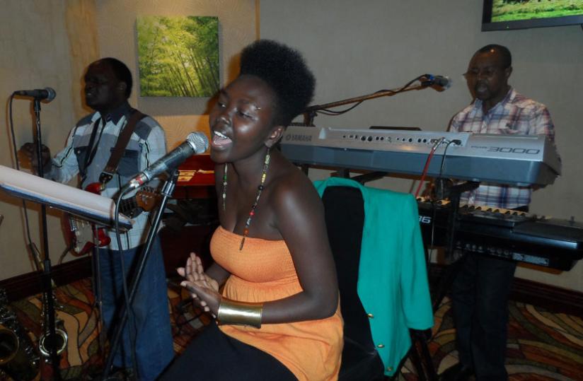 Lead singer, Prudence, sings at Serena. (Moses Opobo)