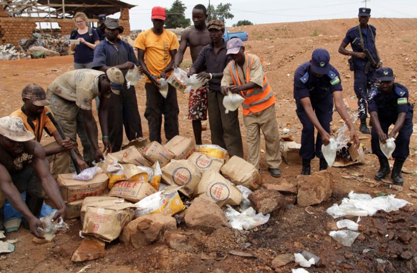 Police destroy illicit brew in Nduba recently. (File) 