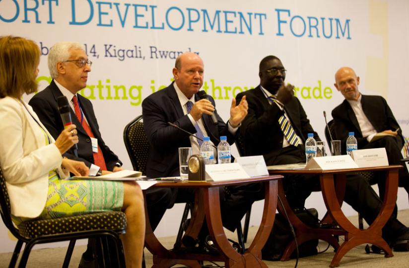 The panelists during the session on tourism development at the World Export Development Forum in Kigali yesterday. (T. Kisambira)
